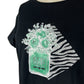 Chic Black Stretch T-Shirt with Front Print