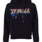 Graffiti Logo Cotton Hoodie With Drawstring