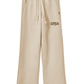 Elegant Beige Palazzo Pants with Logo Accent