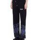 Abstract Print Palazzo Pants with Bold Logo