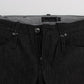 Jet-Black Slim Skinny Fit Cotton Jeans