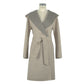 Italian Elegance Two-Tone Wool Coat with Hood