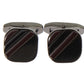 Elegant Silver & Dark Red Cufflinks