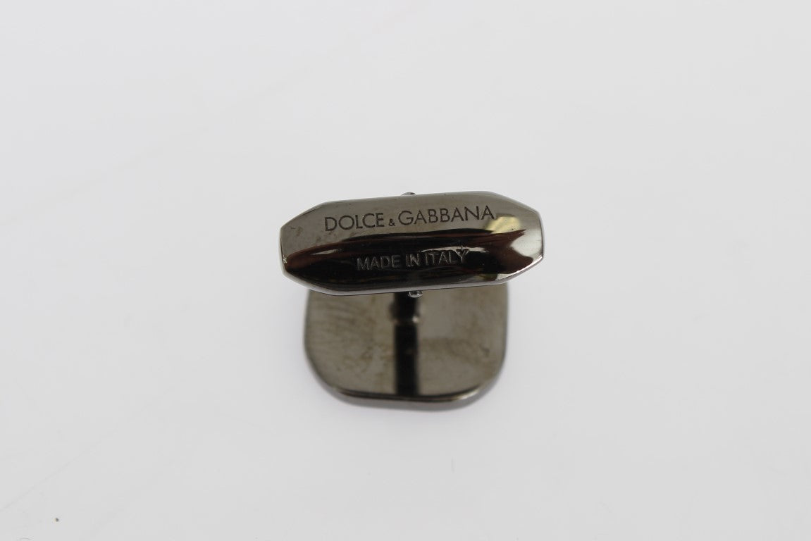 Elegant Silver & Dark Red Cufflinks