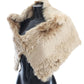 Elegant Alpaca Fur Shoulder Wrap in Beige