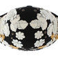 Elegant Black Floral Wool Cloche Hat