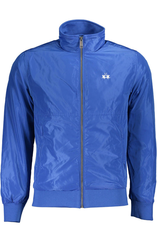 Blue Polyester Men Jacket
