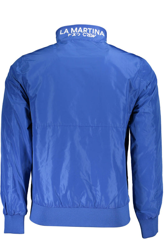 Blue Polyester Men Jacket