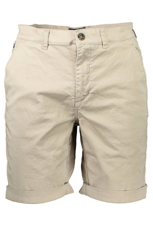 Beige Cotton Men Bermuda