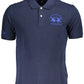 Blue Cotton Men Polo Shirt