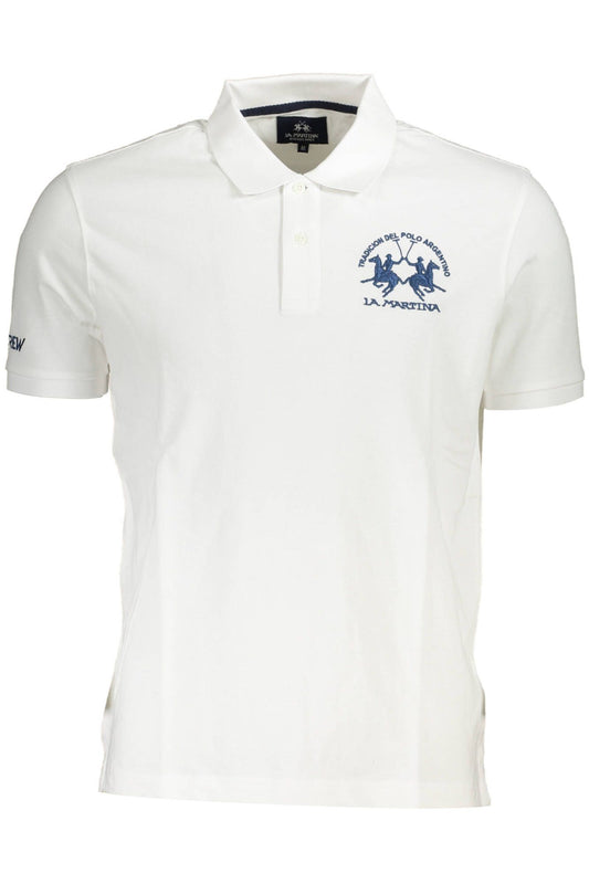 White Cotton Men Polo Shirt