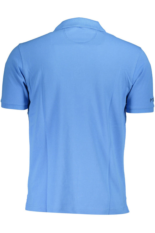 Light Blue Cotton Men Polo Shirt