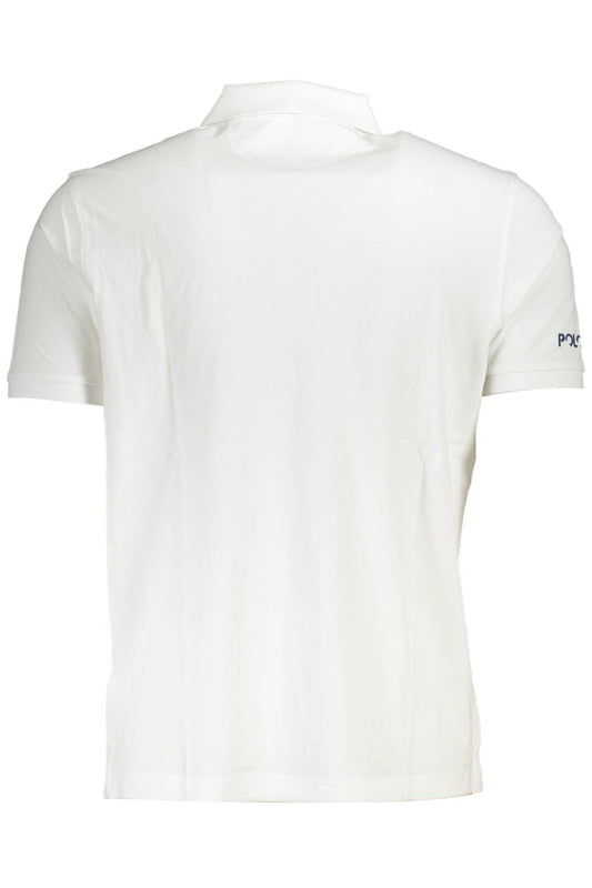 White Cotton Men Polo Shirt