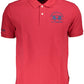 Red Cotton Men Polo Shirt