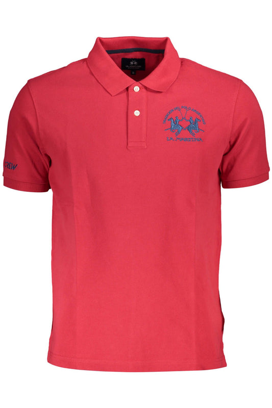 Red Cotton Men Polo Shirt