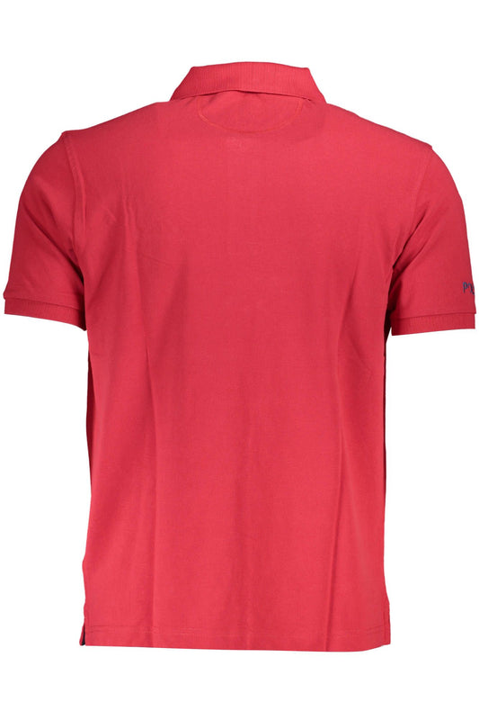 Red Cotton Men Polo Shirt