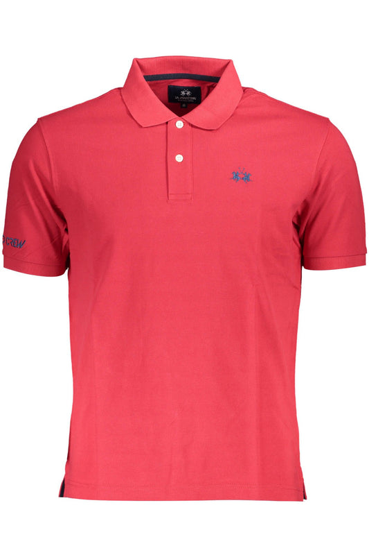 Red Cotton Men Polo Shirt