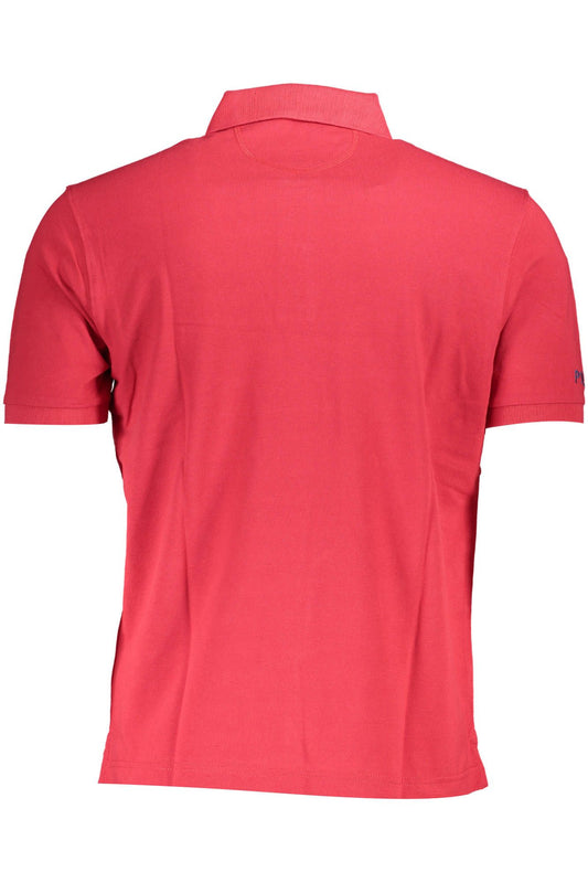 Red Cotton Men Polo Shirt