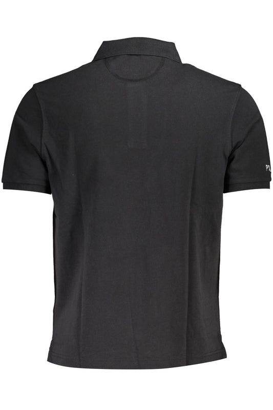 Black Cotton Men Polo Shirt