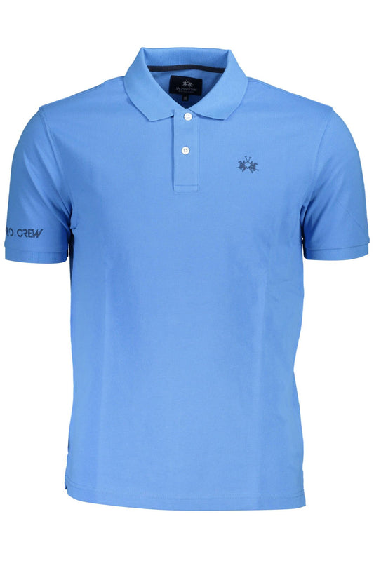 Light Blue Cotton Men Polo Shirt