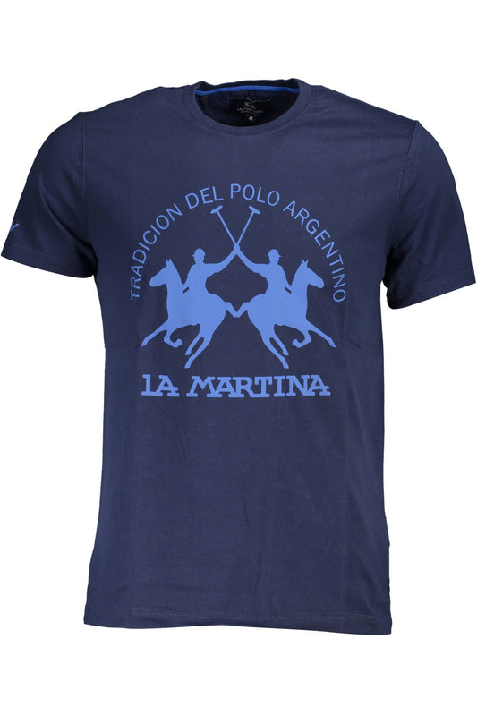 Blue Cotton Men T-Shirt