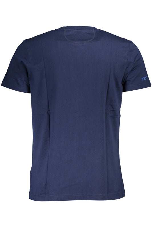 Blue Cotton Men T-Shirt