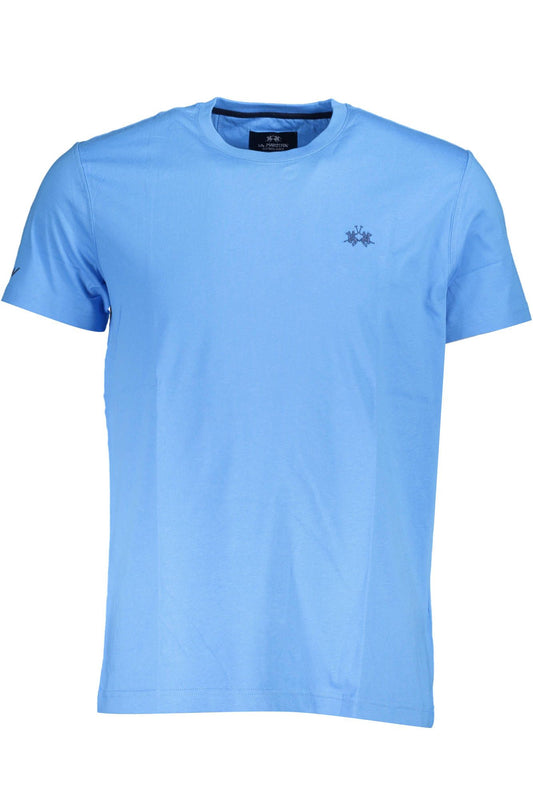 Light Blue Cotton Men T-Shirt