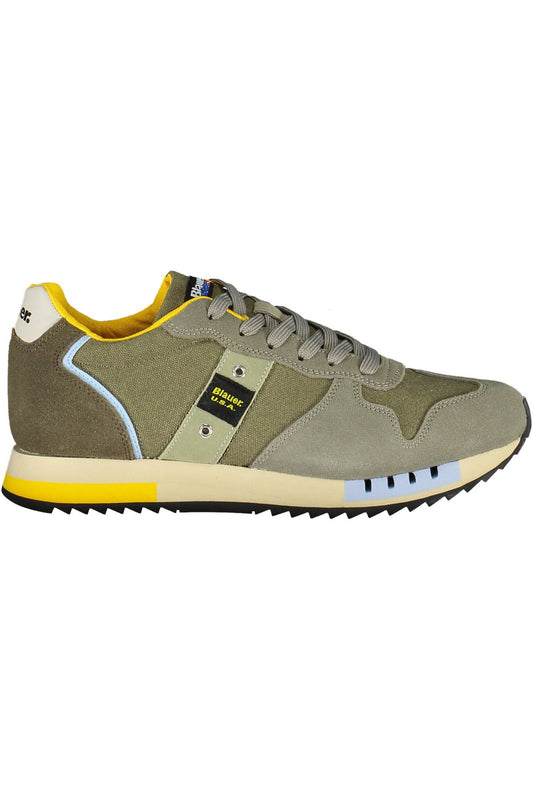 Green Polyester Men Sneaker