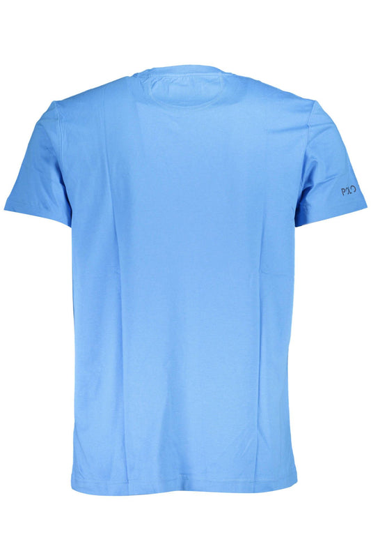 Light Blue Cotton Men T-Shirt