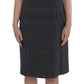 Elegant Gray Checkered Sheath Suit Set