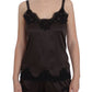 Elegant Lace-Trimmed Silk Lingerie Top