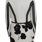 Elegant White & Black Floral Brocade Blazer Jacket
