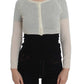 Elegant White Crop Cardigan Sweater