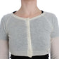 Elegant White Crop Cardigan Sweater