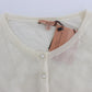 Elegant White Crop Cardigan Sweater