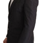 Elegant Taormina Black Cotton Blazer