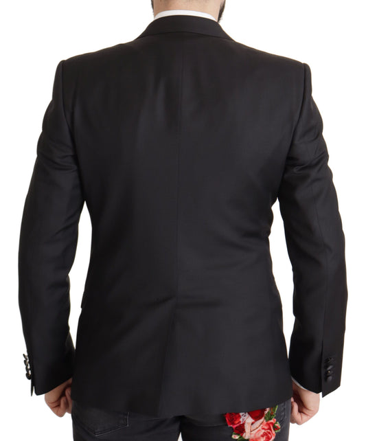 Elegant Martini Wool Silk Blend Blazer