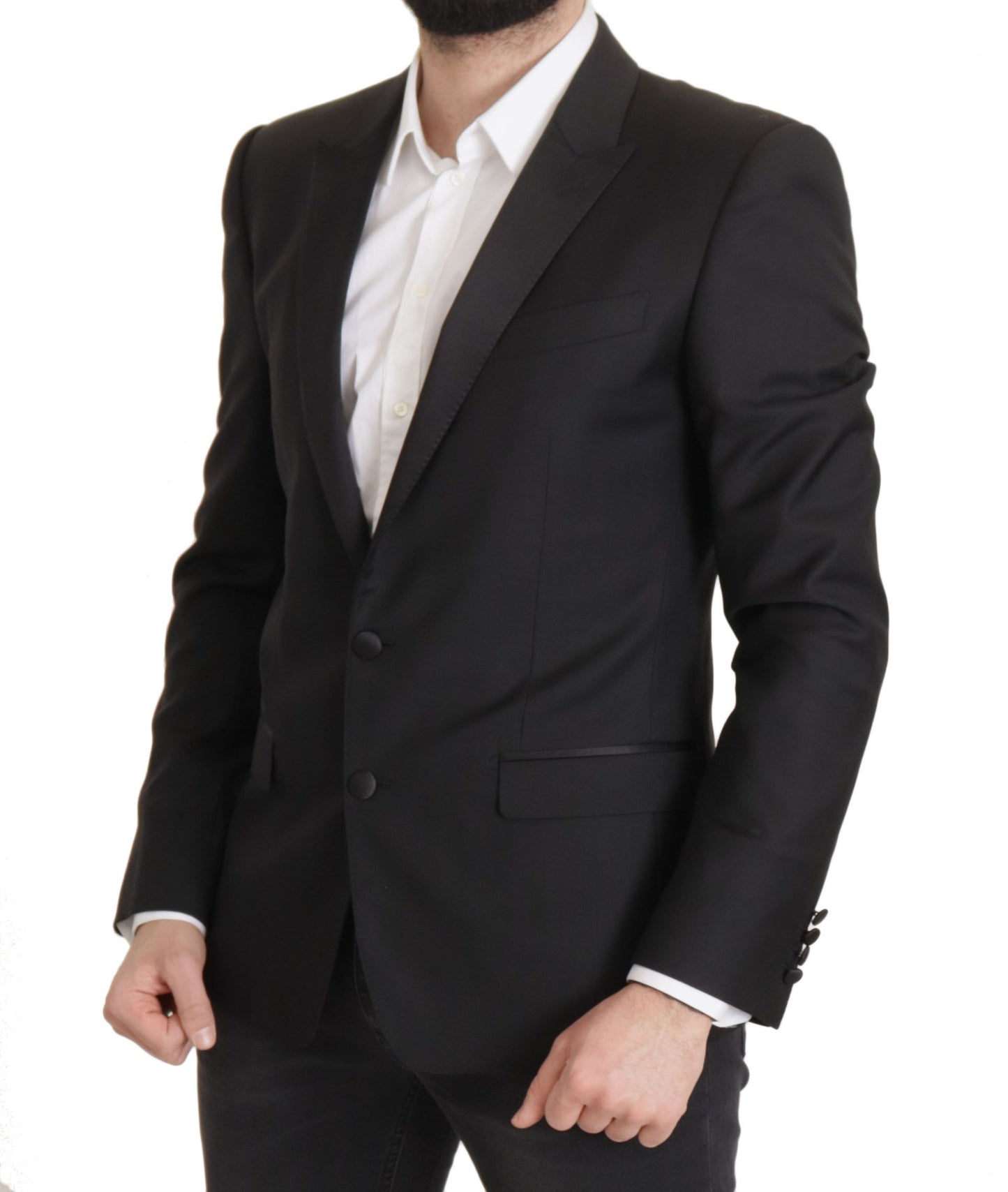 Elegant Martini Wool Silk Blend Blazer