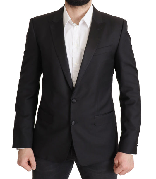 Elegant Martini Wool Silk Blend Blazer
