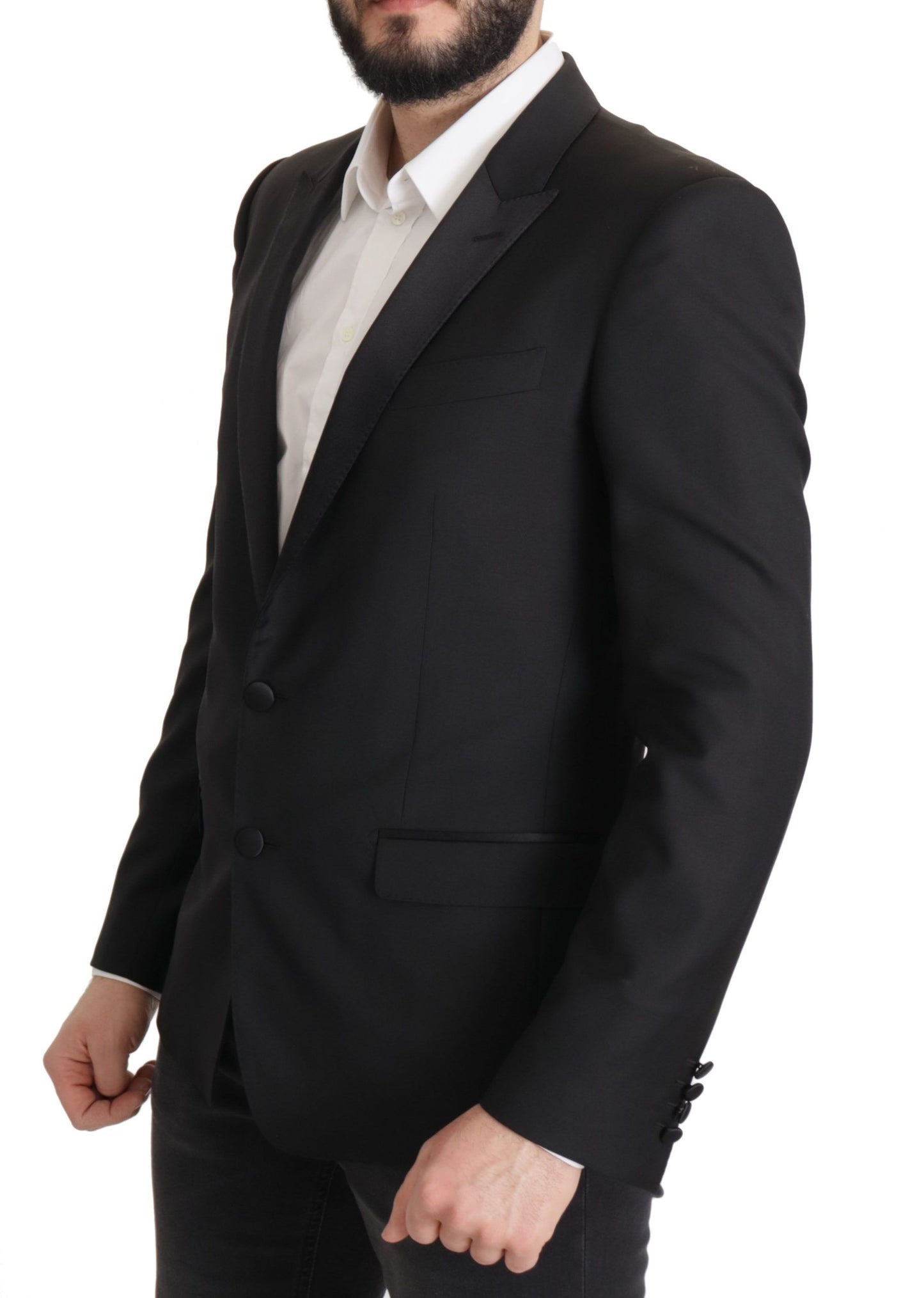 Elegant Martini Wool Silk Blend Blazer