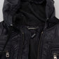 Elegant Black Bomber Jacket with Hood