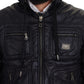 Elegant Black Bomber Jacket with Hood