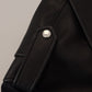Sleek Biker Motorcycle Black Belted Jacket