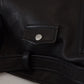 Sleek Biker Motorcycle Black Belted Jacket