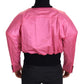 Elegant Pink Nylon Bomber Jacket