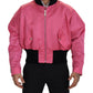 Elegant Pink Nylon Bomber Jacket