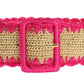 Elegant Pink Viscose Logo Belt