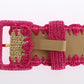 Elegant Pink Viscose Logo Belt