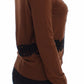 Elegant Lace-Trim Wool Cardigan Sweater