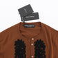 Elegant Lace-Trim Wool Cardigan Sweater